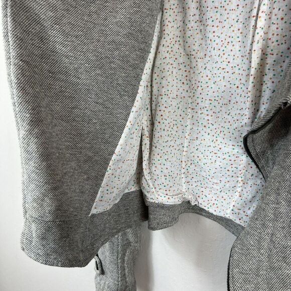 ANTHROPOLOGIE UNDER SKIES Grey Cropped Moto Style Jacket Size Medium - Picture 10 of 12